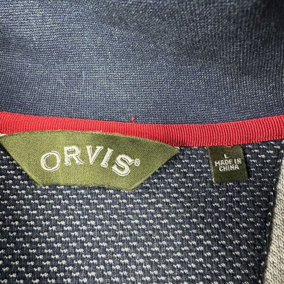 Orvis Cowl Neck Blue Stretch Military Pullover Sweater Mens Large - Picture 4 of 9